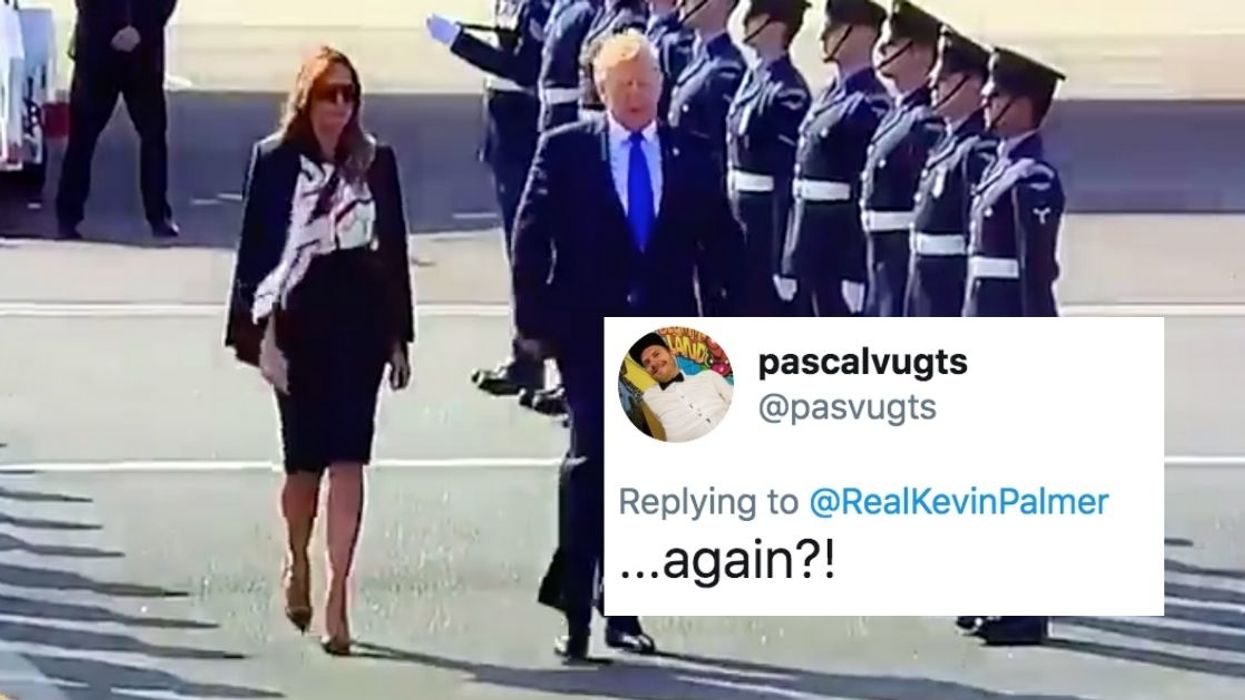 Melania Was Having None Of Trump Trying To Hold Her Hand As They Arrived In The UK In Yet Another Awkward Moment Caught On Camera
