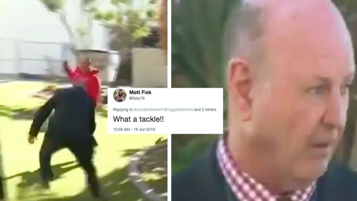 Detective Suddenly Interrupts His Own Press Conference To Tackle A Random Guy Running Past Him