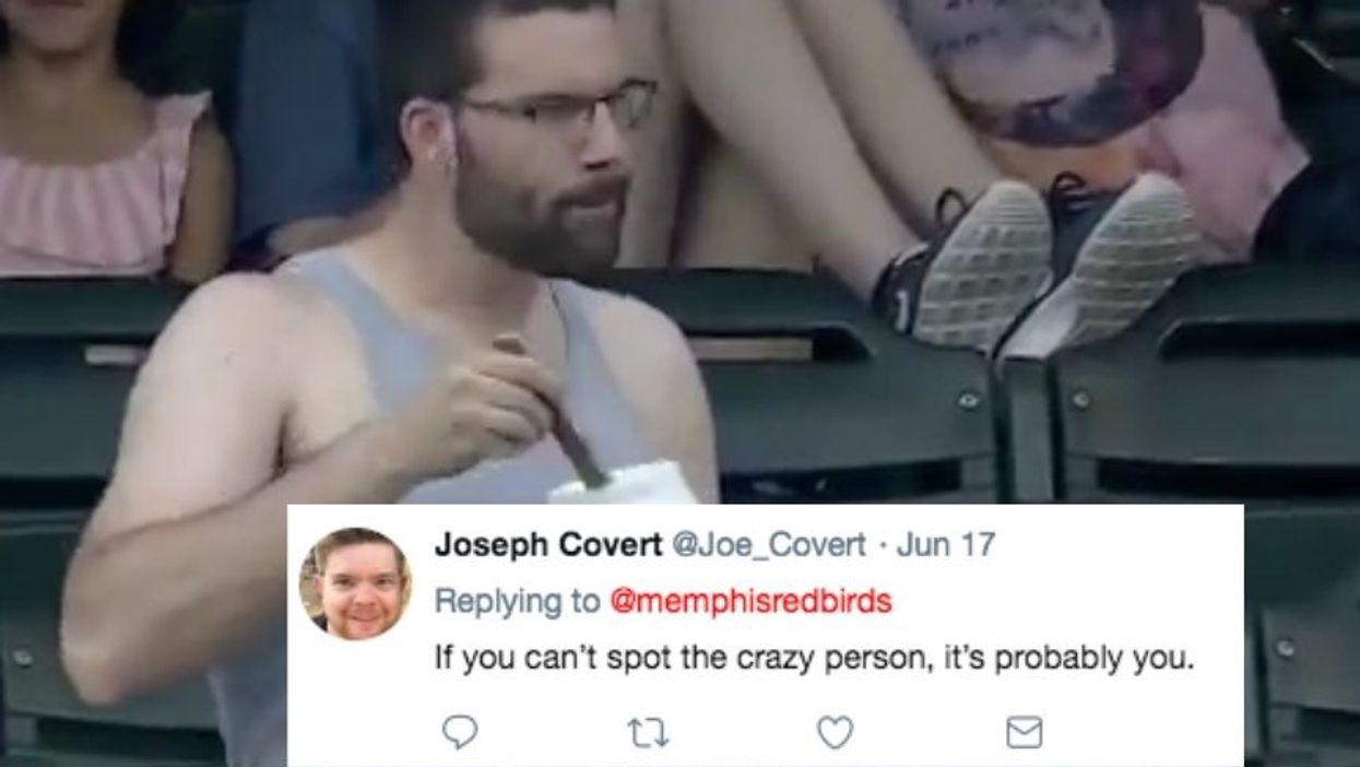 Fan Spotted In The Stands Eating A Massive Jar Of Mayonnaise Is All Kinds Of Nope