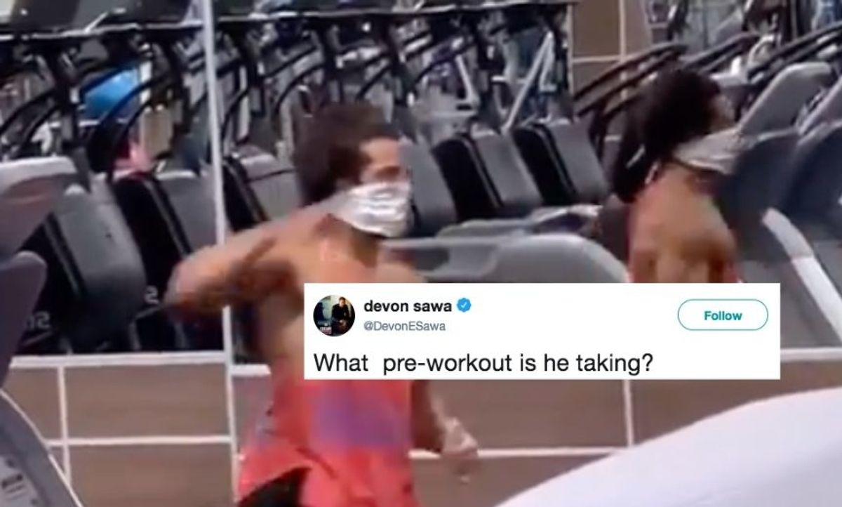 This Guy's Over-The-Top Workout Video Has The Internet Feeling Exhausted Just Watching It