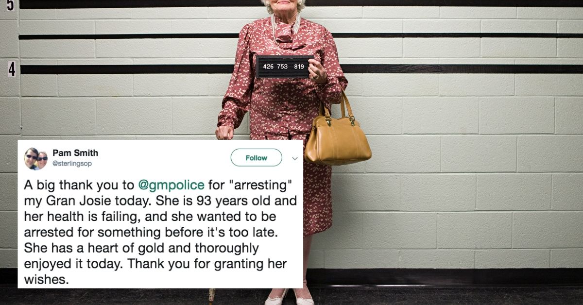 93-Year-Old Great-Great-Grandmother Gets Her Wish Of Being Arrested After 'A Life Of Being Good'
