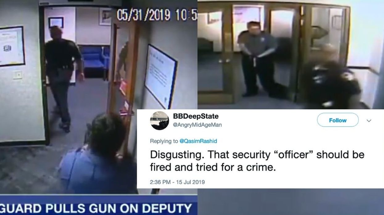 Security Guard Threatens To Shoot Uniformed Black Sheriff's Deputy In The Back For Having A Holstered Gun
