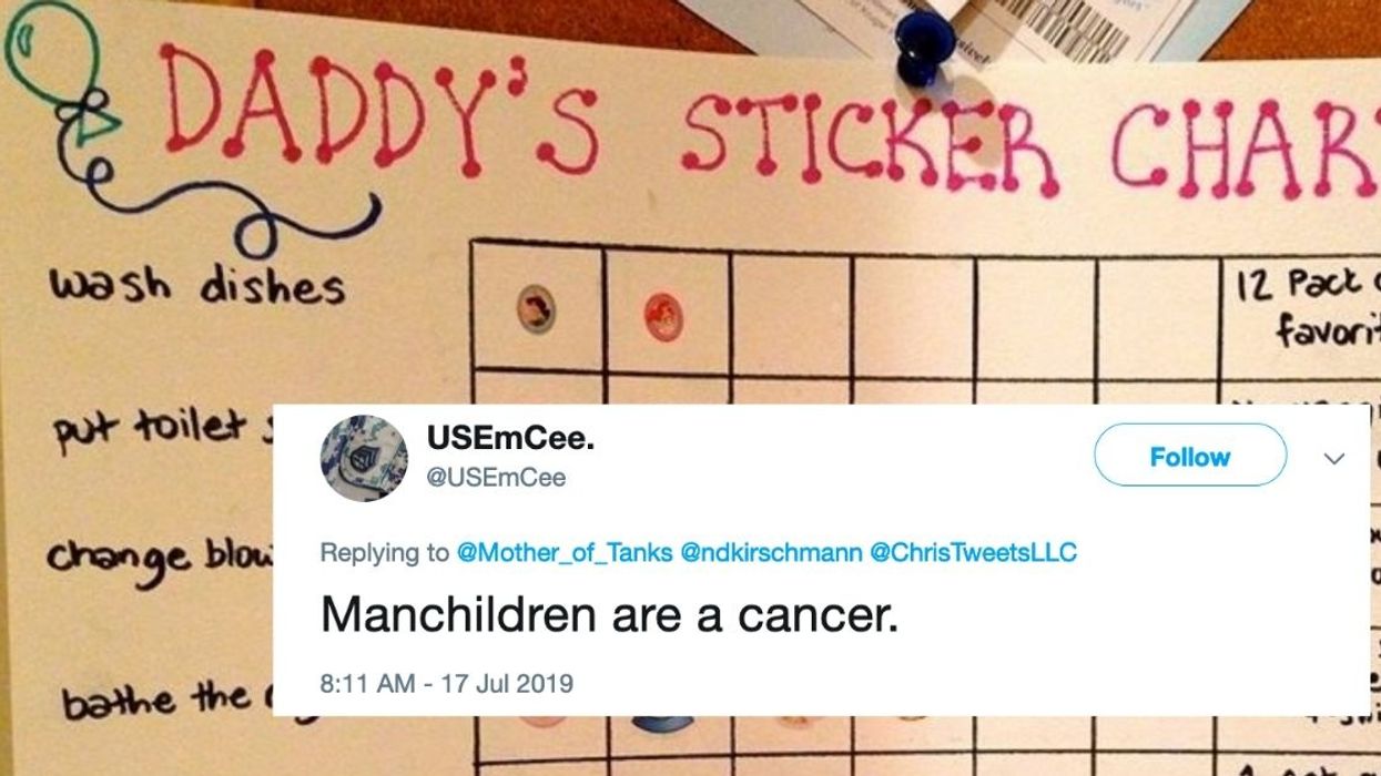 Mom's Sticker Chart Rewarding Her Husband For Helping With Basic Parenting Tasks Has People Shaking Their Heads