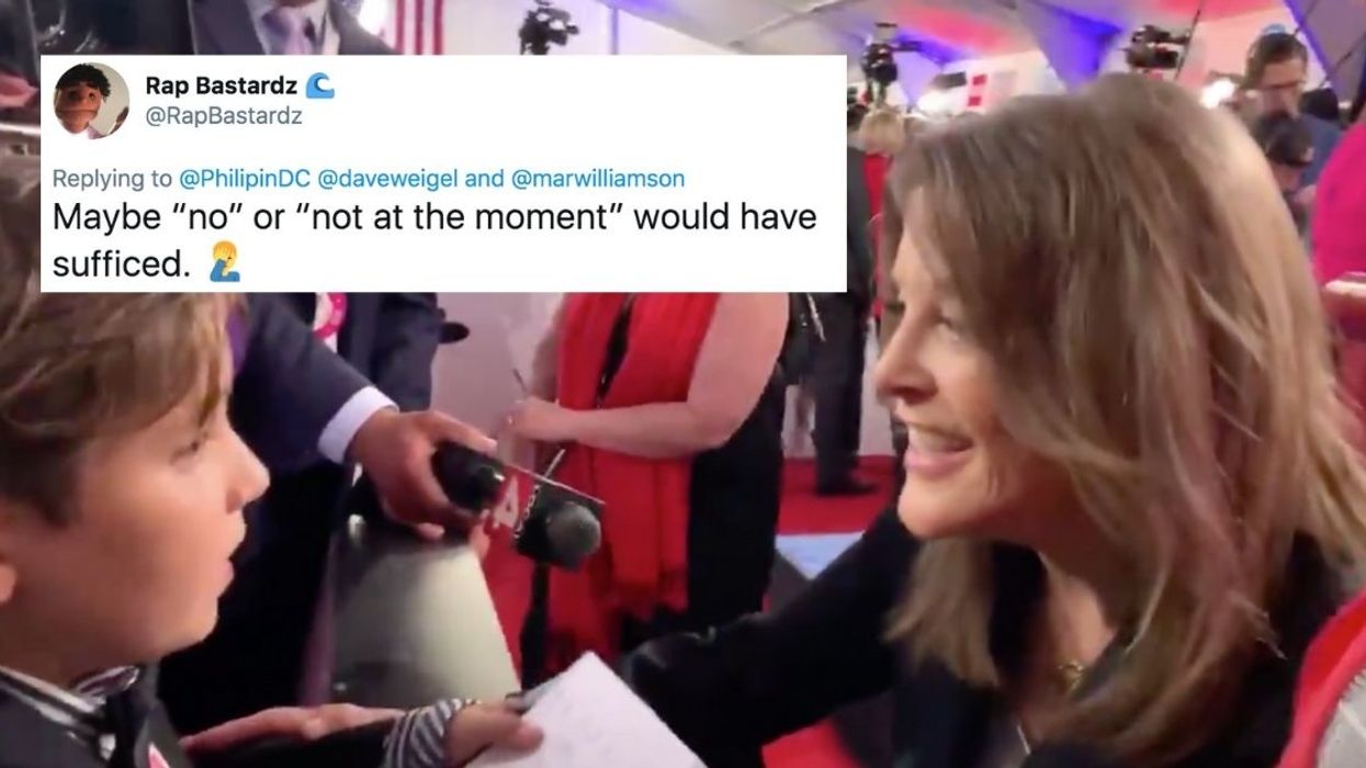 Marianne Williamson's Blunt Answer To Kid Reporter's Question Gets Dark Fast—And Twitter Is Cracking Up