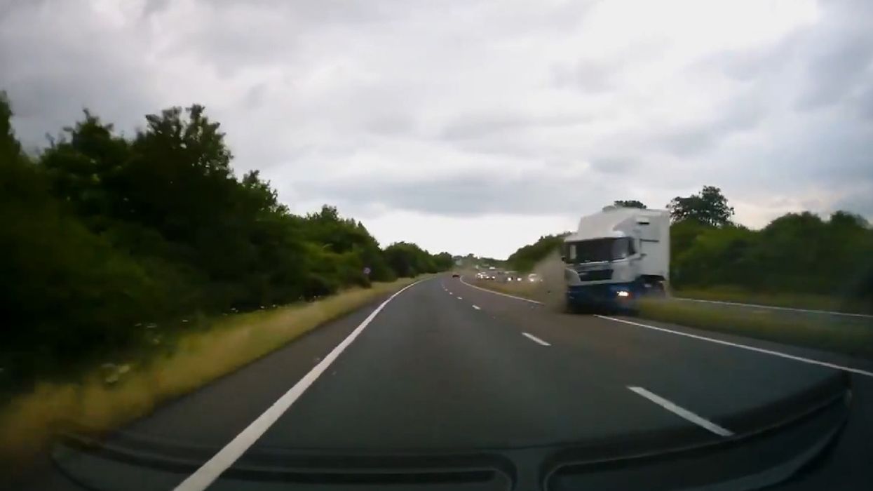 Dramatic Dashcam Video Captures The Moment A Semi-Truck Narrowly Misses Slamming Into Car