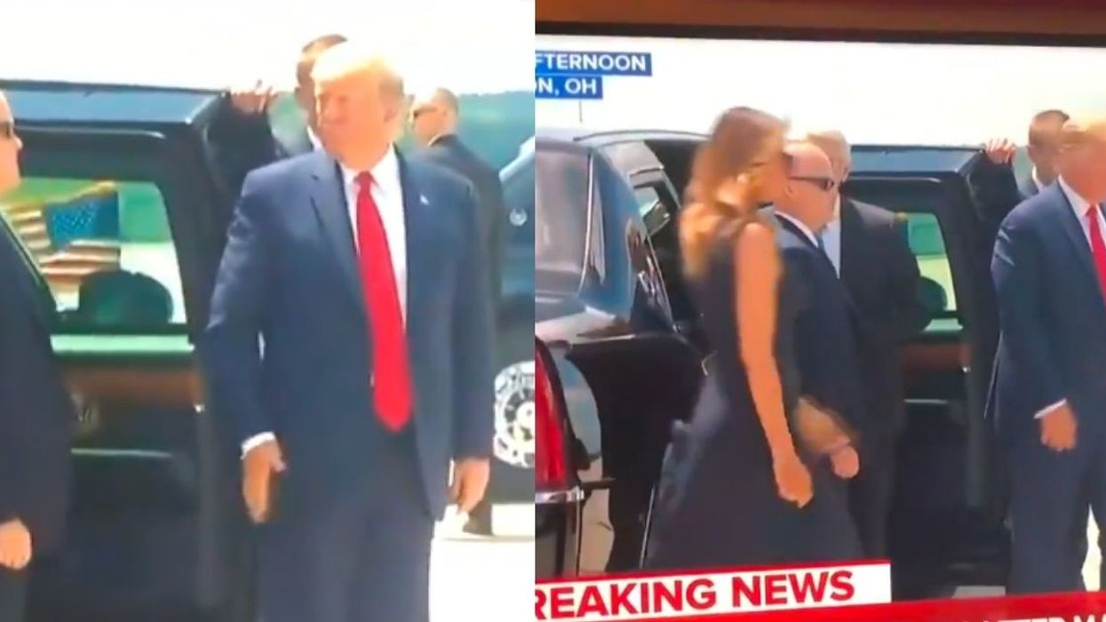 Trump Appears To Pat His Leg To Summon Melania In Odd Video From His Dayton Visit