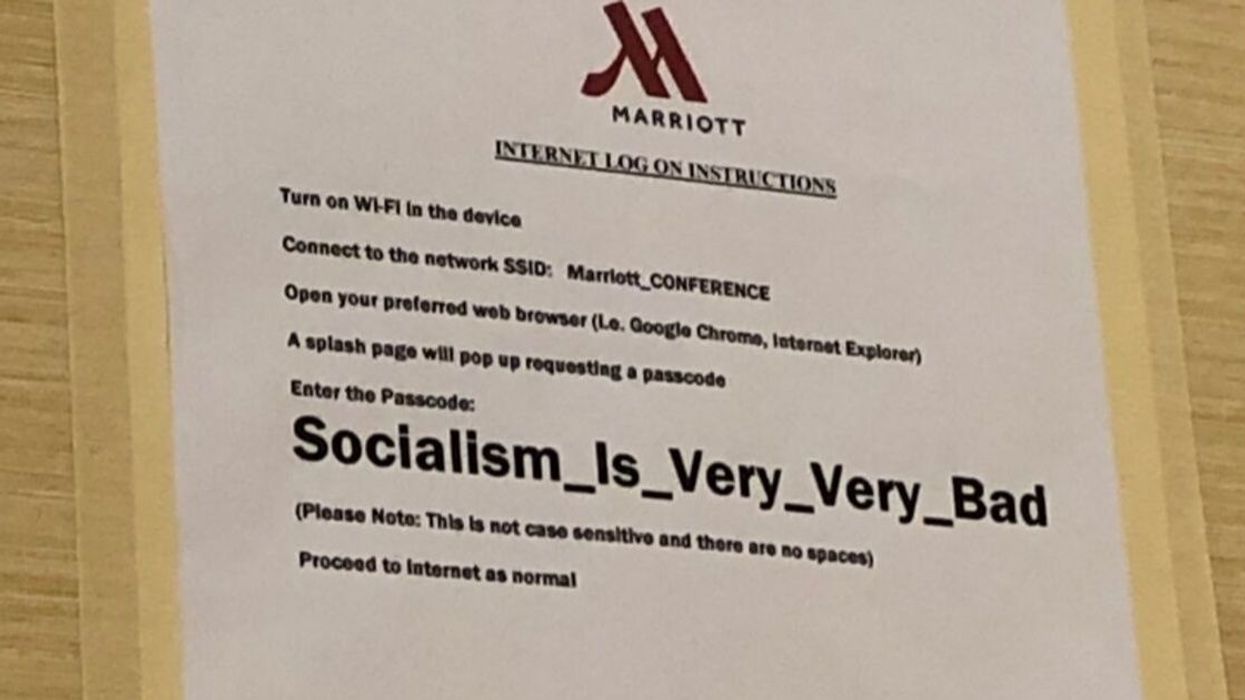 GOP Mocked After Hotel Makes WiFi Password For House Republicans Retreat 'Socialism Is Very Very Bad'