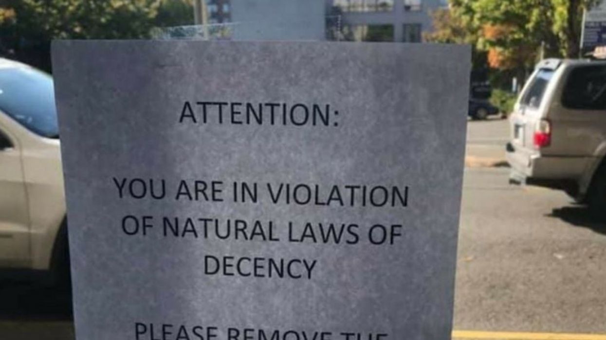Washington Salon Owner Hits Back After Someone Puts Sign Saying Pride Flag Is 'In Violation Of Natural Laws Of Decency' On Window
