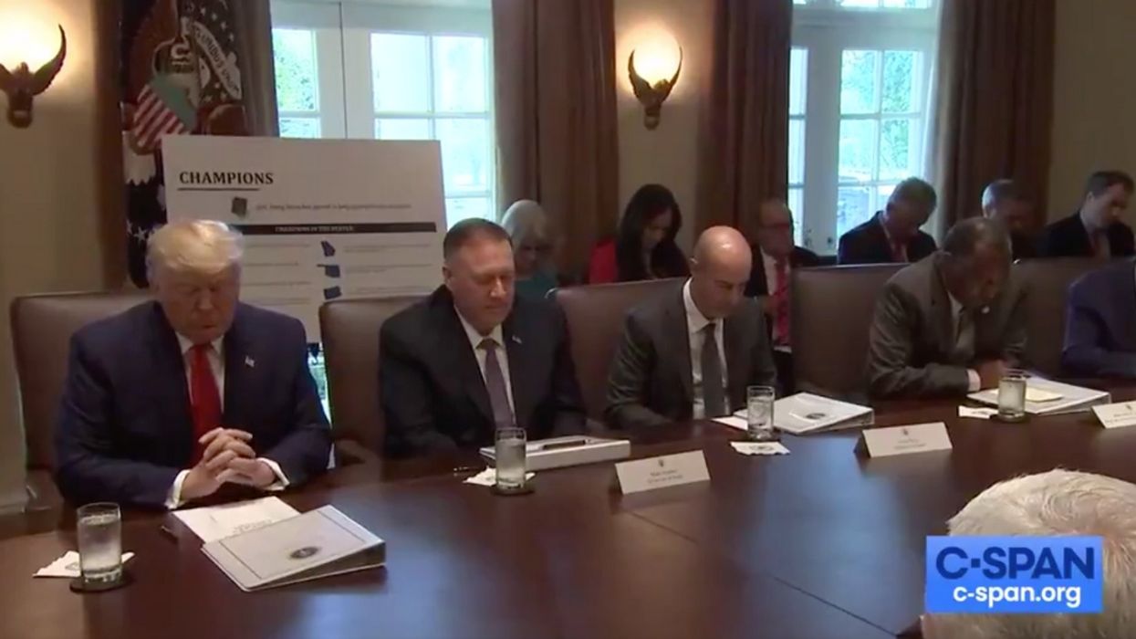 Video Of Trump's Cabinet Praying To Thank God For Trump Is Giving People The Creeps