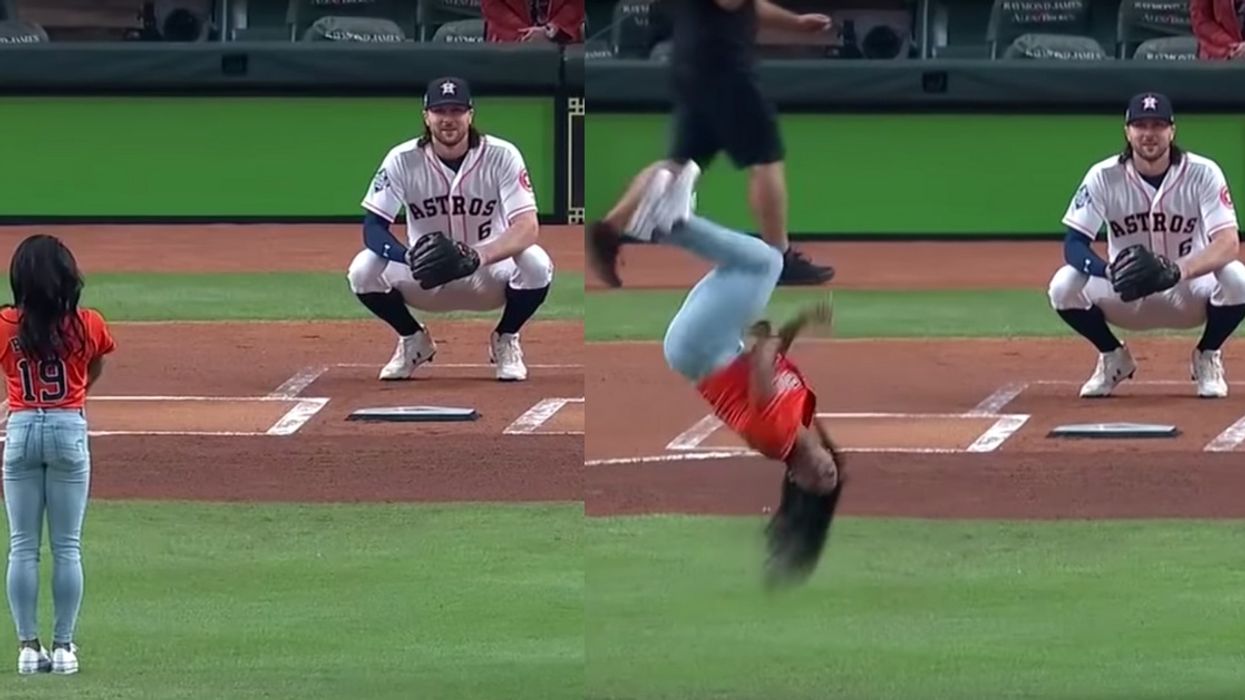 Simone Biles Gives World Series First Pitch Extra Flair With Impressive Backflip