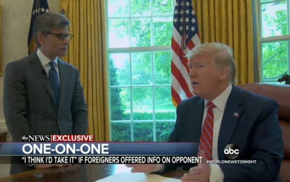 Donald Trump Just Tried to Defend His Admission That He Would Take Foreign Assistance in 2020 With a Bizarre Twitter Rant