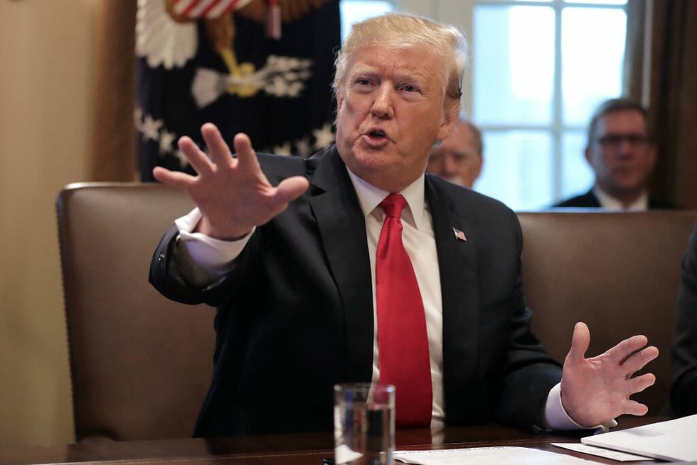 Donald Trump Brought That 'Game of Thrones' Style Poster of Himself to His Cabinet Meeting, and People Think There Should Be Consequences