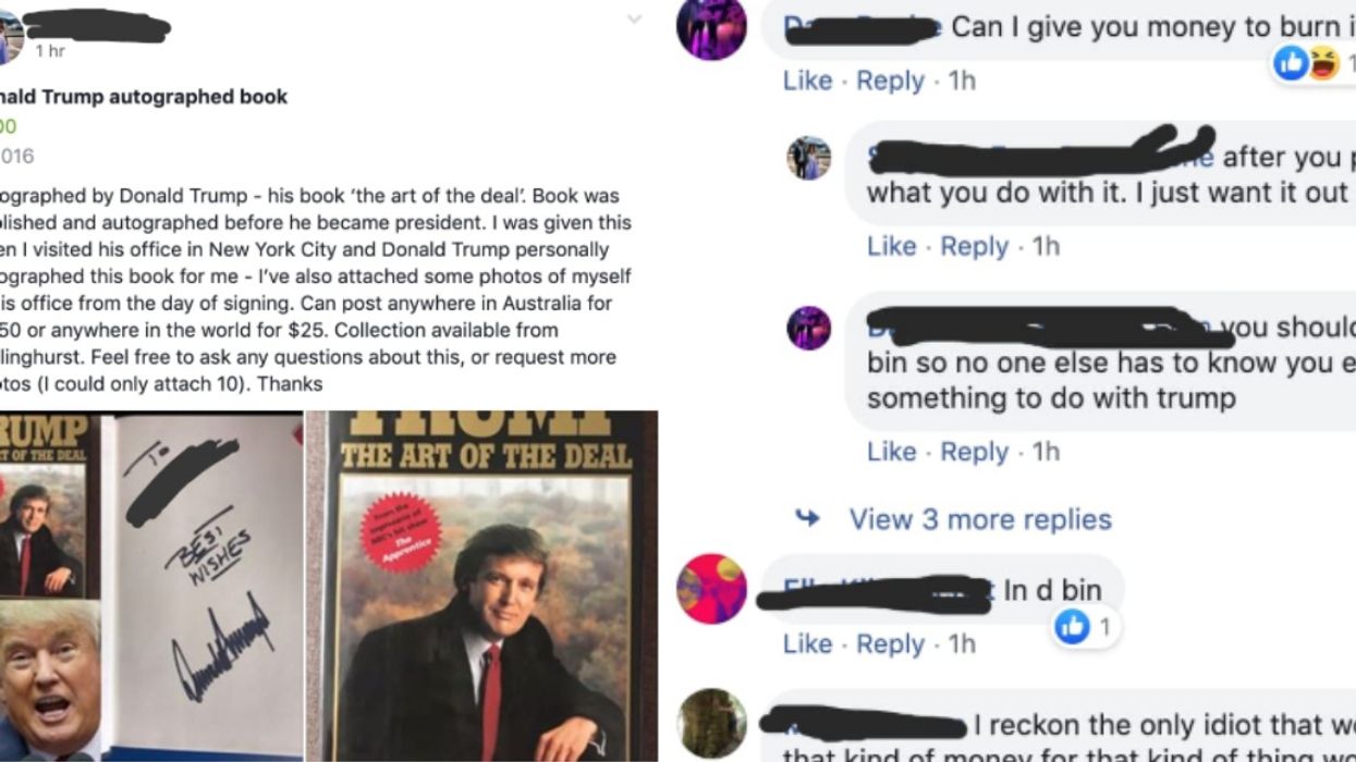 Woman Tries To Sell Signed Trump Book On Facebook, And The Comments Are Brutal