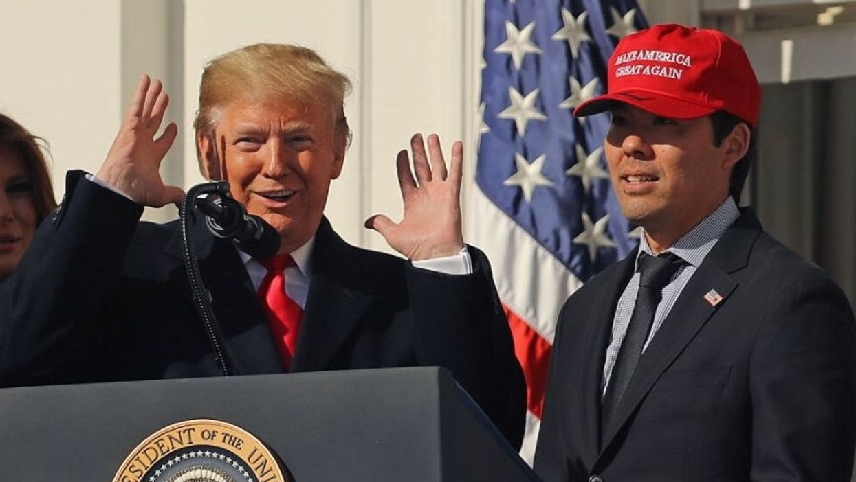 Twitter Rips Awkward Hug Between Nationals Catcher And Trump With 'Titanic' Memes