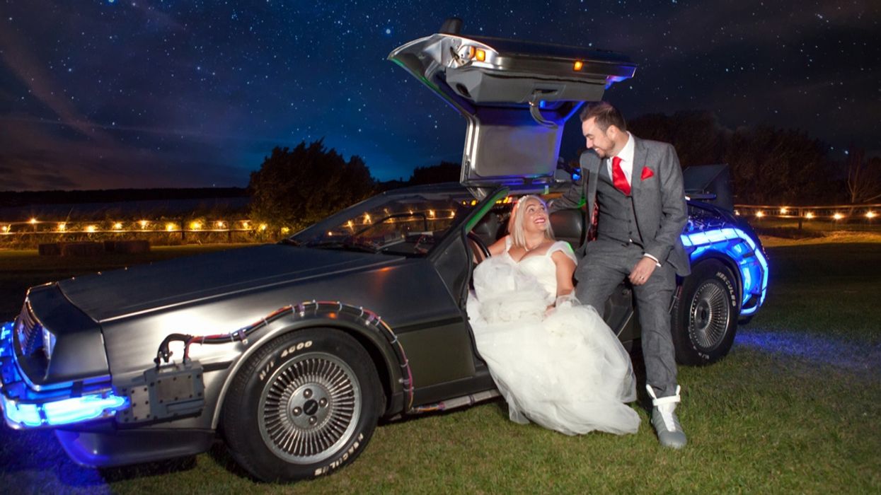 Superfans Tie The Knot With 'Back To The Future'-Themed Wedding, Complete With The Original DeLorean