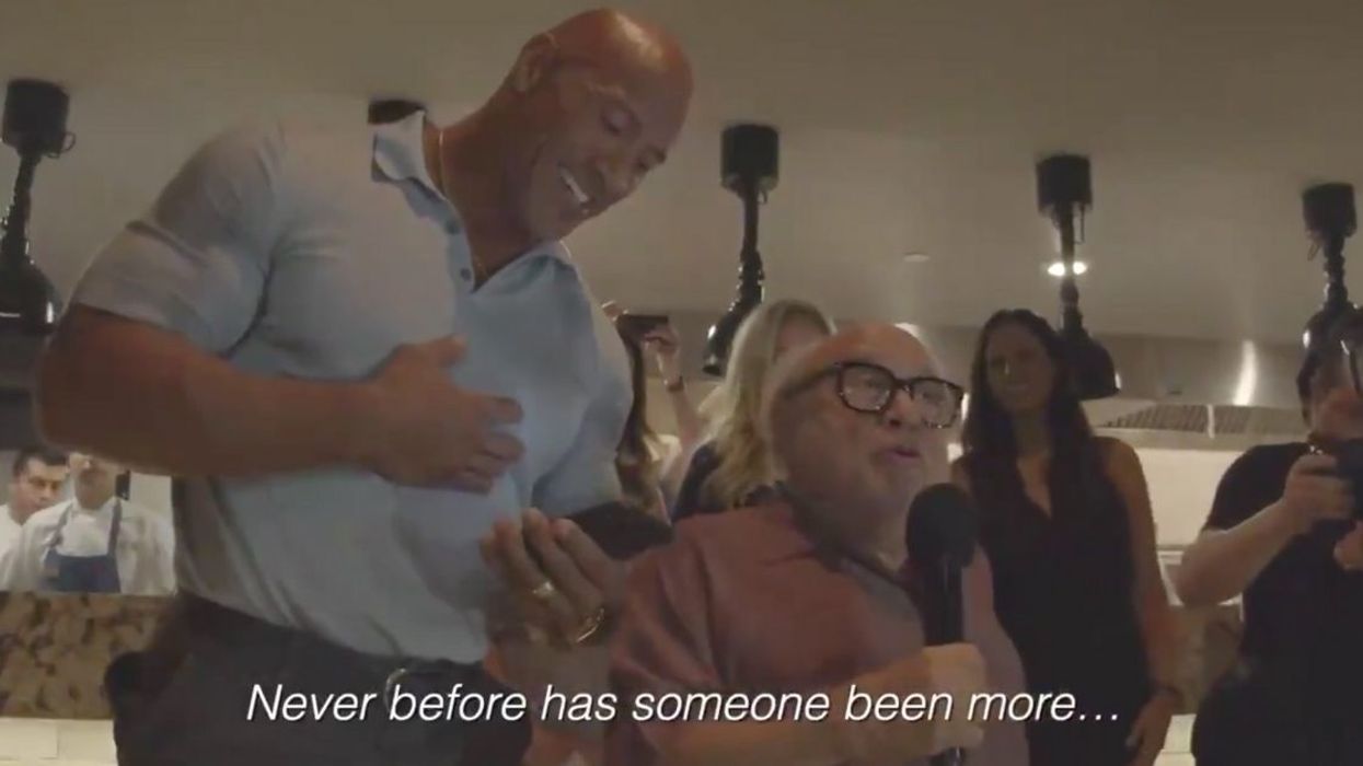 Danny DeVito And The Rock Made A Couple's Day By Crashing Their Wedding In Epic Style