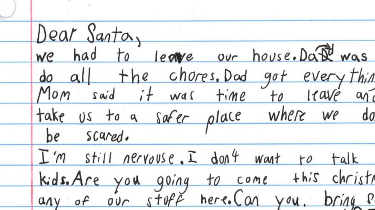 7-Year-Old Currently Living In Domestic Abuse Shelter Asks Santa For A 'Very Good Dad' In Bittersweet Letter
