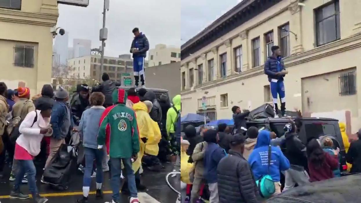 Rapper Faces Criticism After Celebrating 'Season Of Giving' By Literally Throwing Money At Homeless People In Viral Video