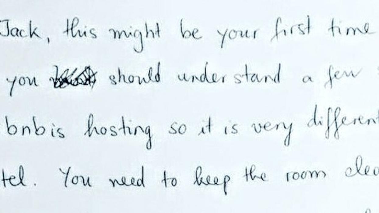 AirBnB Host Shames Guest With Angry Note After He Doesn't Shower Before Going To Sleep