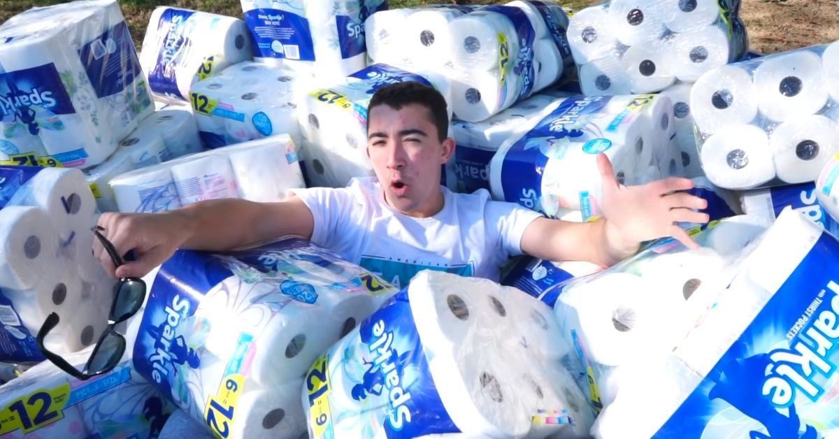 YouTuber Prompts Outrage After Attempting To Absorb His Entire Pool With Paper Towels