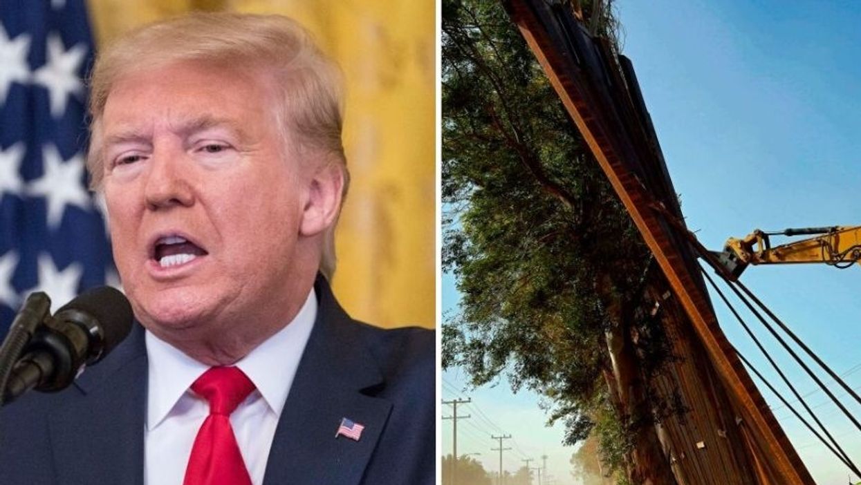 Portions of Trump's Newly Constructed Border Wall Just Collapsed Onto the Mexico Side in High Winds