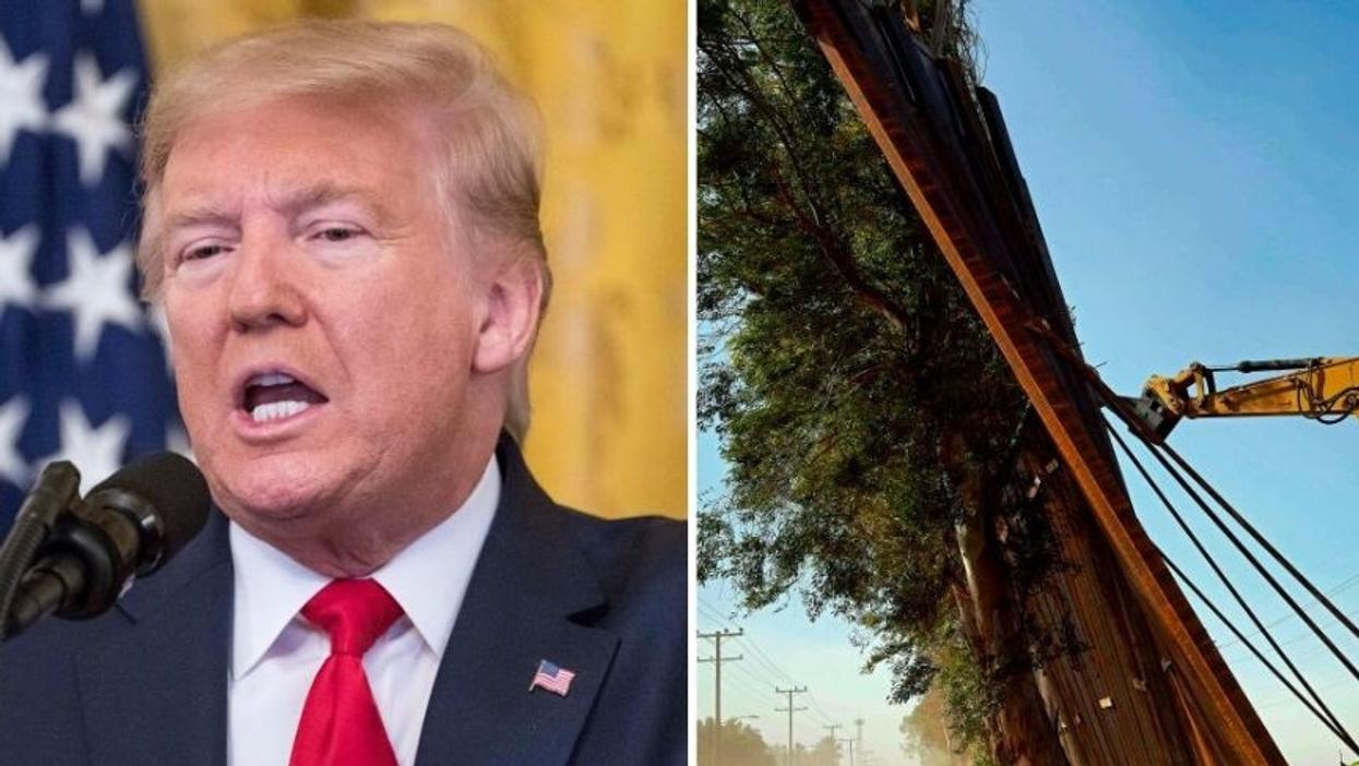 Portions of Trump's Newly Constructed Border Wall Just Collapsed Onto the Mexico Side in High Winds