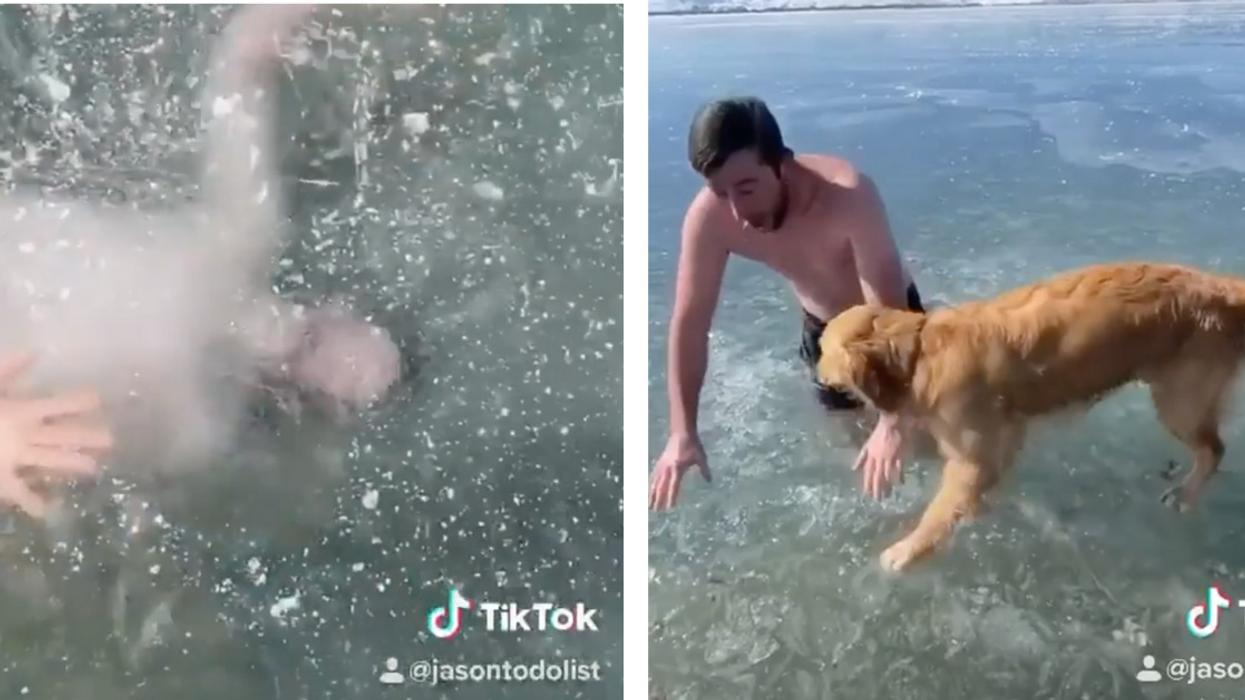 Influencer Comes Dangerously Close To Drowning While Filming TikTok Video After Getting Trapped Under Ice—Then Turns Around And Does It Again
