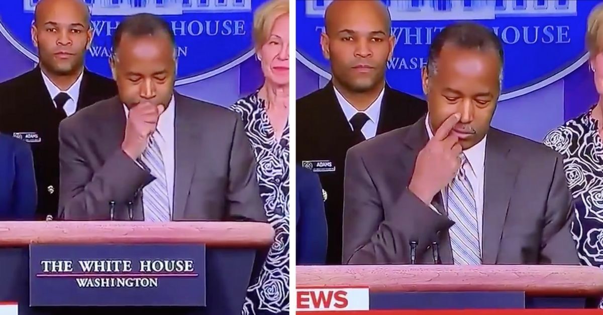 Ben Carson Coughs Into His Hand And Then Touches His Face Seconds Later In Perfect Display Of How To Both Spread And Get Coronavirus