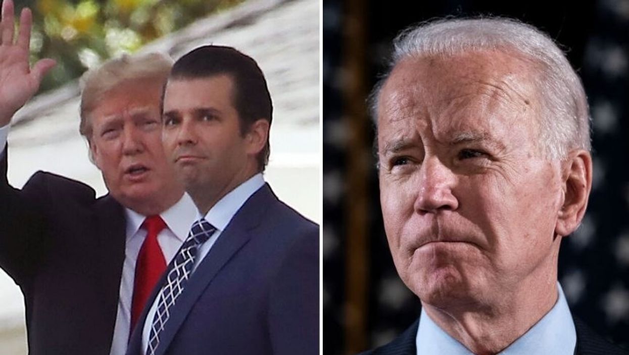 Donald Trump Jr. Just Shared A Bonkers 'Kung-Flu Kid' Video Meme Starring His Dad and Joe Biden, And It's A Lot