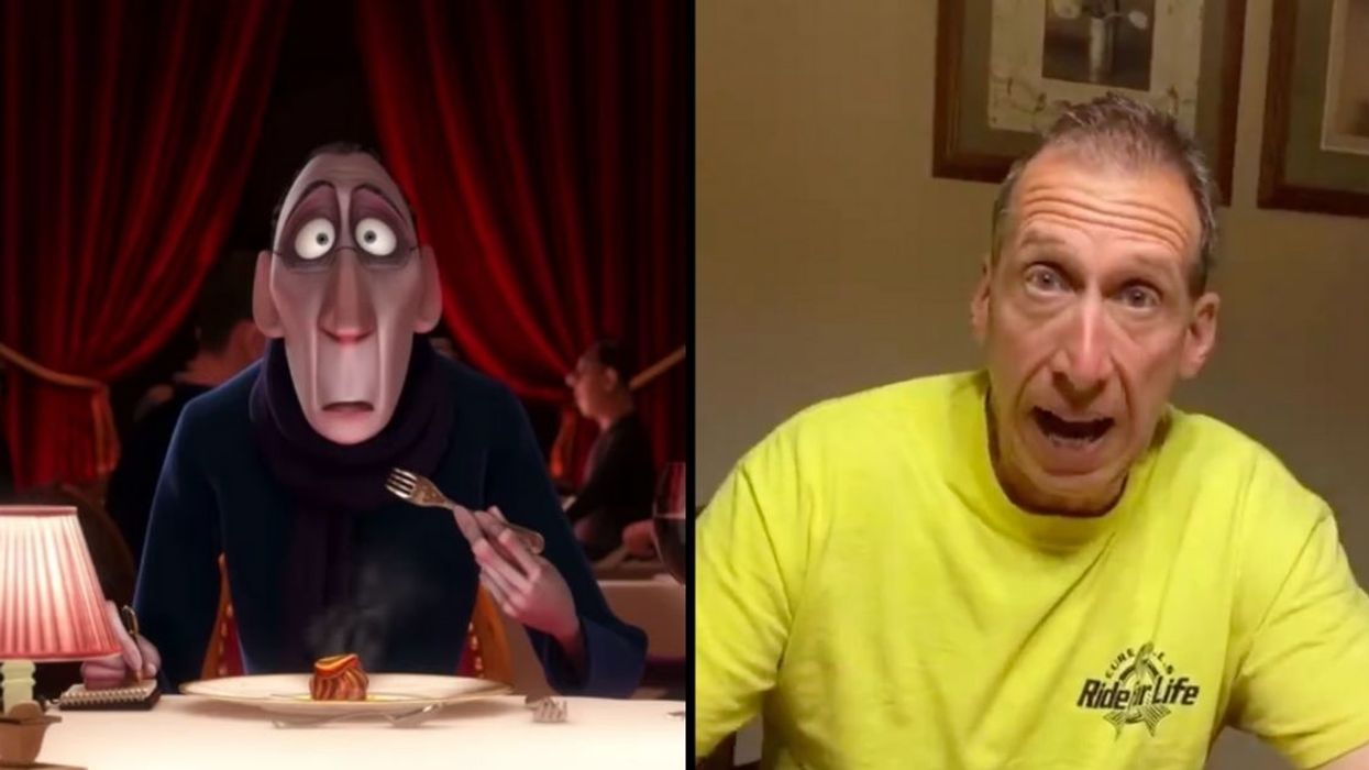 A Guy Realized His Dad Looks Exactly Like The Food Critic From 'Ratatouille'—So He Dressed Him Up To Prove It