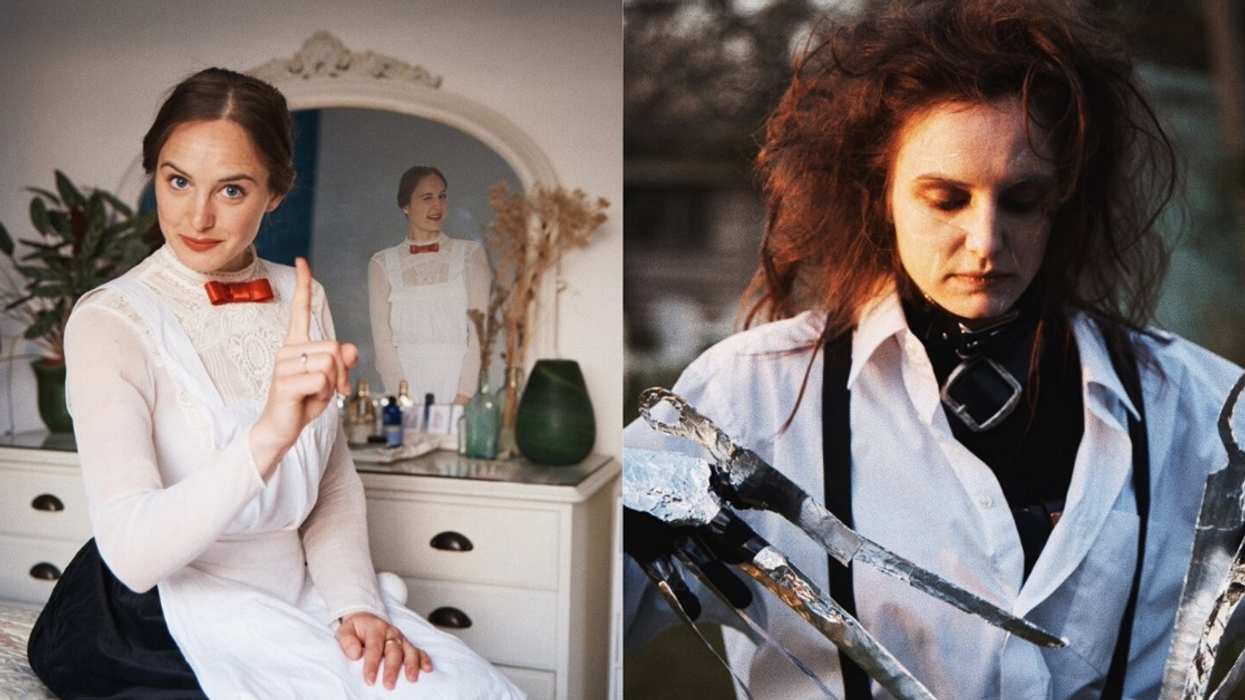 Creative Duo Spends Their Isolation Using Their Closets To Cleverly Recreate Famous Looks, From Mary Poppins To Elton John