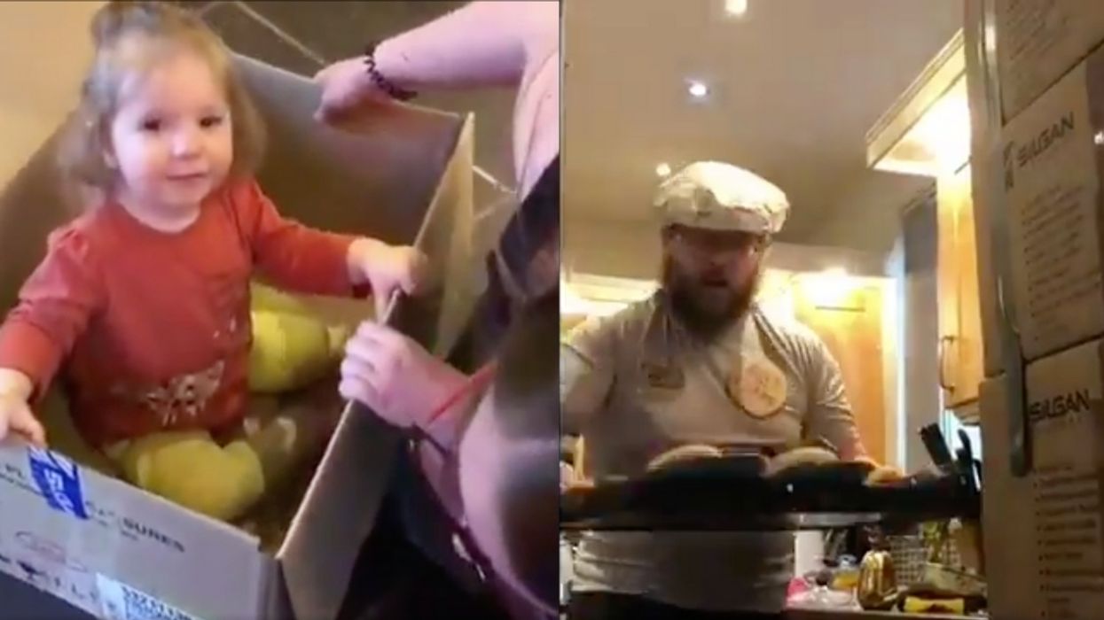 Couple Craving Fast Food Decides To Create Their Own Hilarious Drive-Thru In Their Kitchen