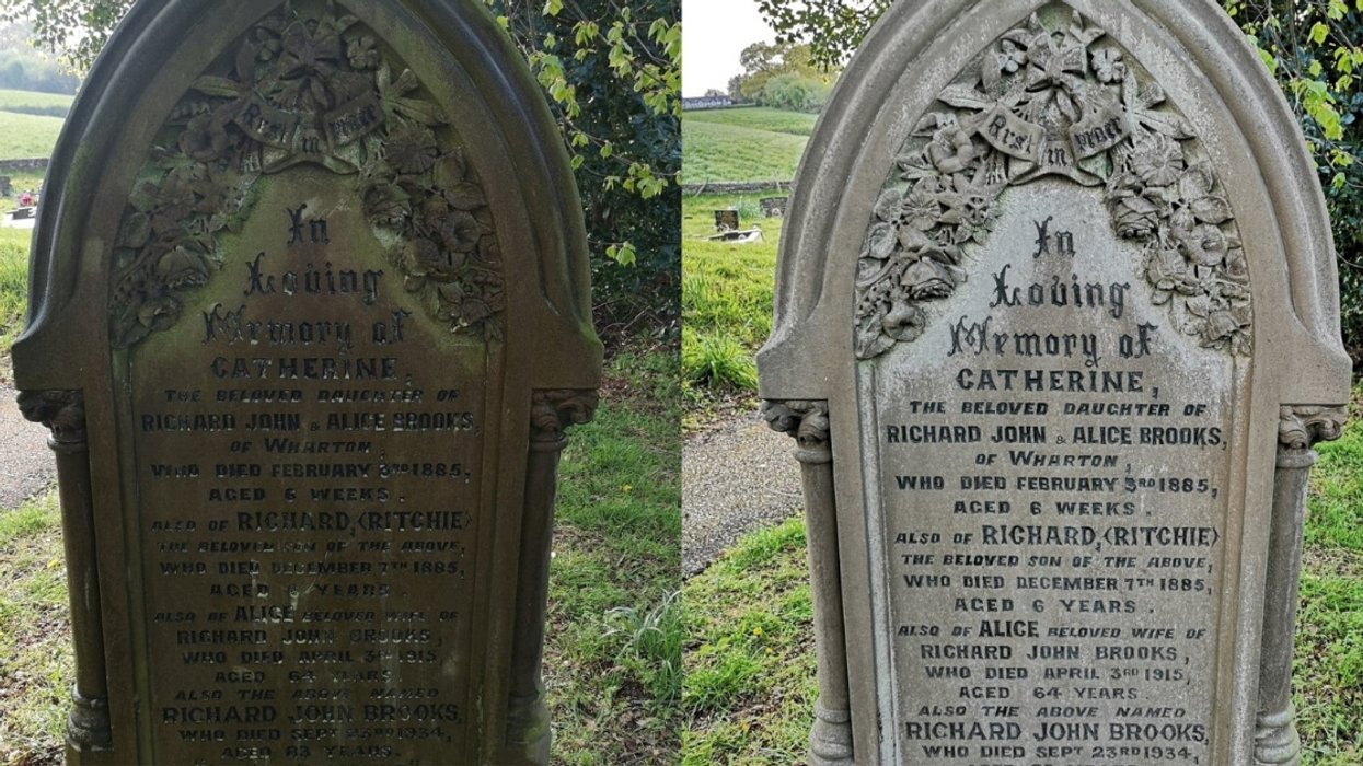 Family Uses Their Daily Exercise During Lockdown To Clean Up Strangers' Headstones At Local Cemeteries