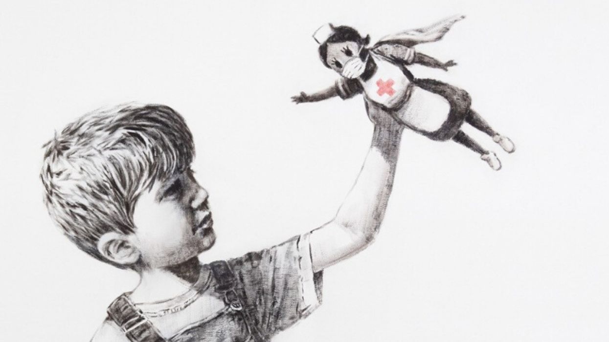 Famed Graffiti Artist Banksy Pays Powerful Tribute To Front Line Health Care Workers With New Artwork