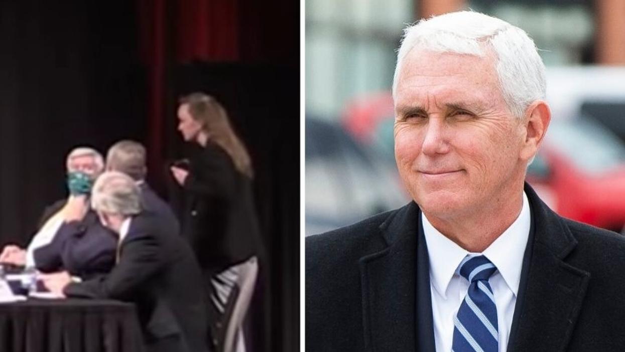 Video Shows CEOs Being Told to Remove Masks Ahead of Meeting With Pence Hours After His Aide Tests Positive for Virus