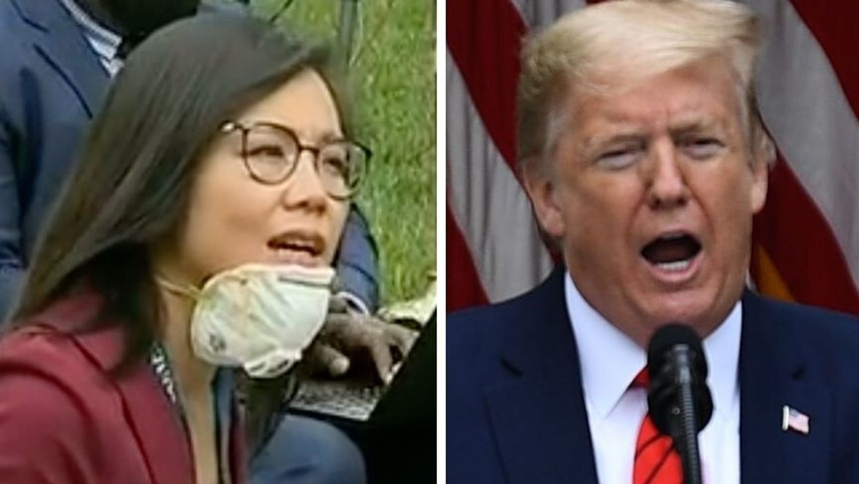 Trump Told an Asian-American Reporter to 'Ask China' About Virus Testing Then Stormed Off After She Pushed Back