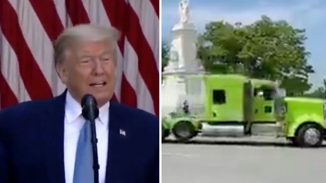 Trump Claims Truckers Honking Their Horns in Protest Outside White House Was a Pro-Trump 'Sign of Love'--It Wasn't