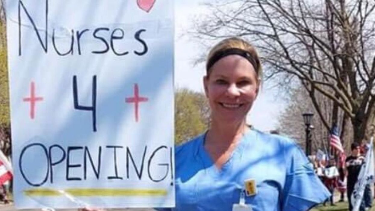 Lockdown Protester Dressed In Scrubs Called Out For Not Actually Being A Nurse Thanks To Some Eagle-Eyed Observers