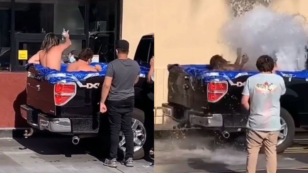 Some Guys Had Their McFlurries Ruined After Going Through McDonald's Drive-Thru In Truck's Makeshift Swimming Pool