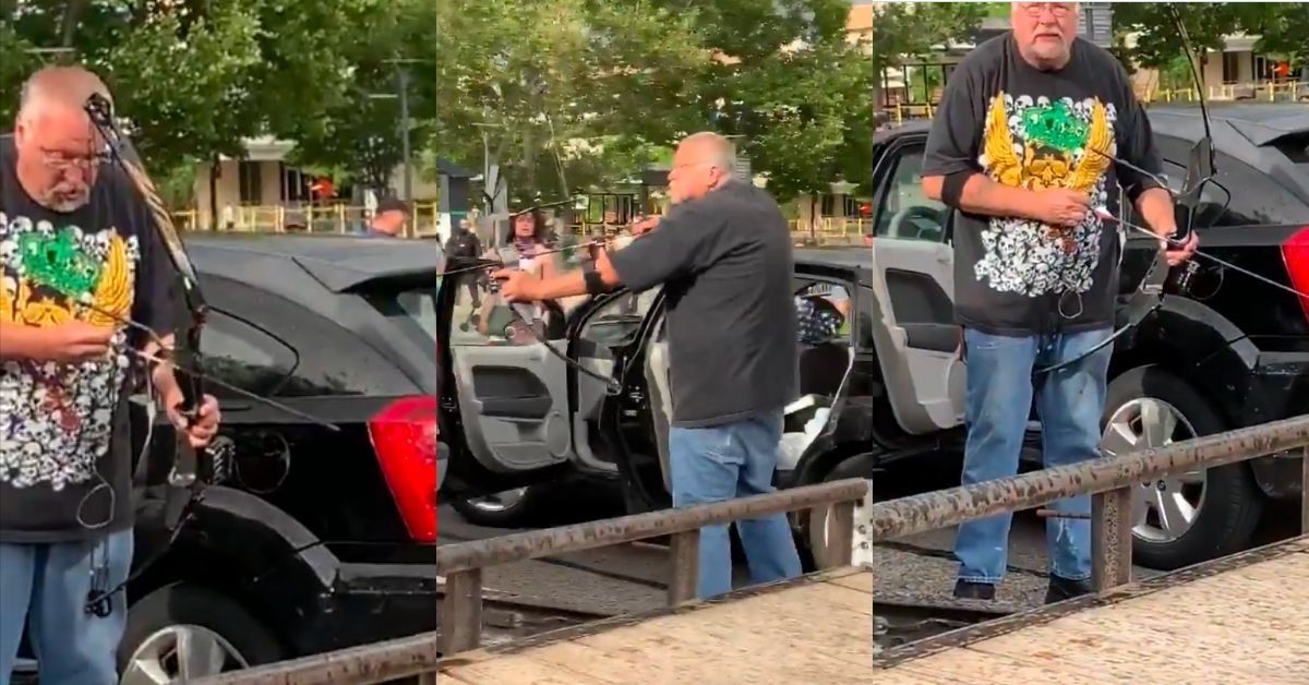 Protesters Tackle 'All Lives Matter' Guy And Flip His Car After He Whips Out Bow And Arrow To Shoot At Them
