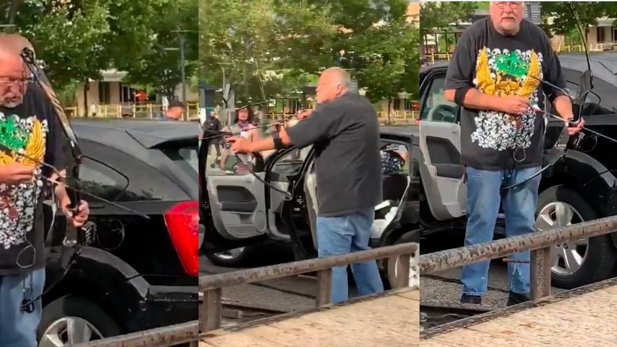 Protesters Tackle 'All Lives Matter' Guy And Flip His Car After He Whips Out Bow And Arrow To Shoot At Them