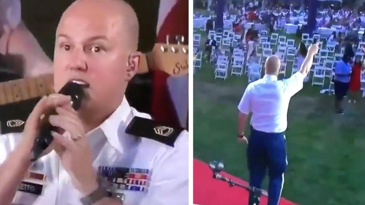 Guy Performing Bruno Mars To An Empty Crowd At Trump's July 4th Celebration Is Hilariously Awkward
