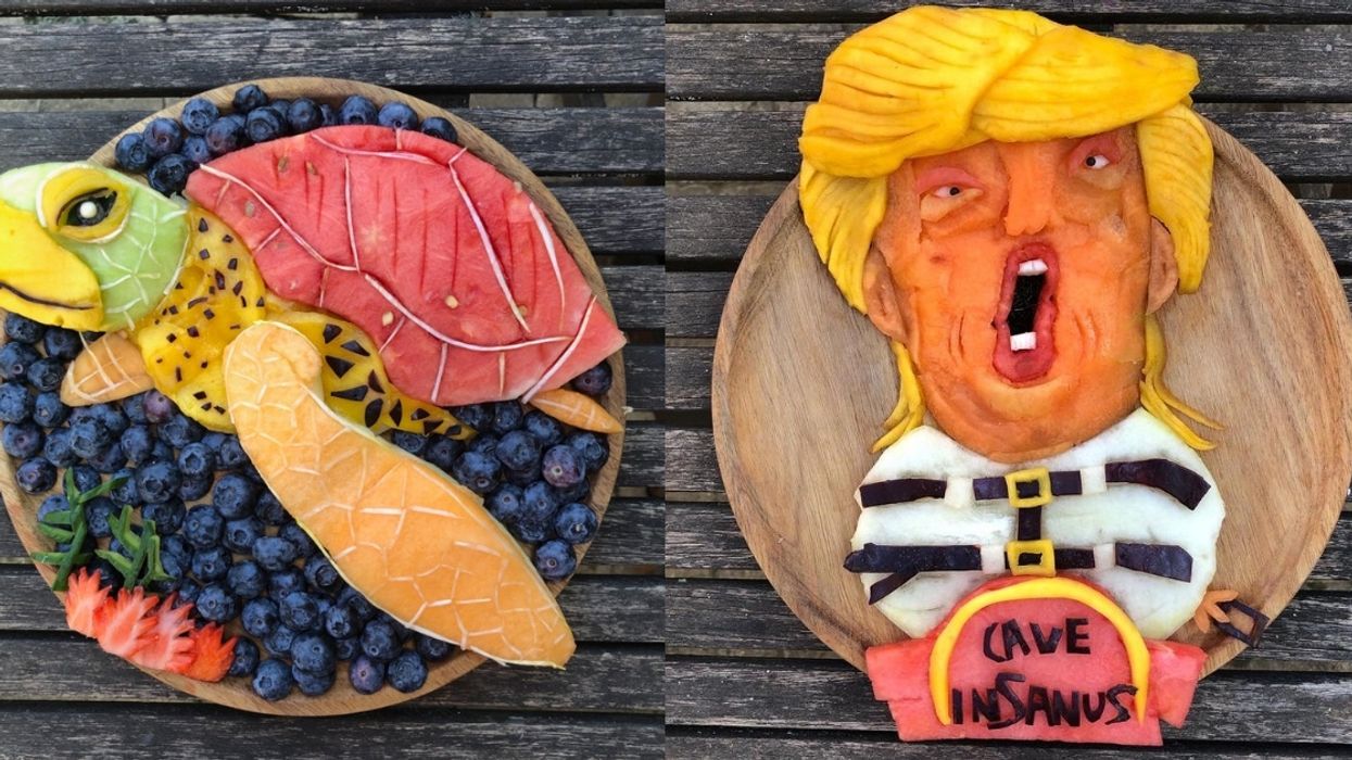 Mom Encourages Her Sons To Eat Healthy With Her Impressive And Delicious Fruit Portraits