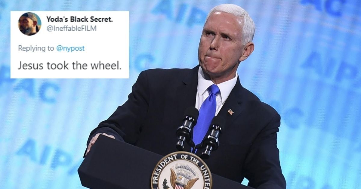 Trump Campaign Bus Carrying Mike Pence Crashes Into Dump Truck—And It's Almost Too Perfect