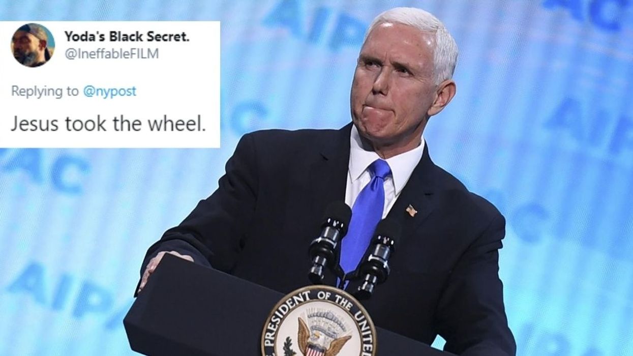 Trump Campaign Bus Carrying Mike Pence Crashes Into Dump Truck—And It's Almost Too Perfect