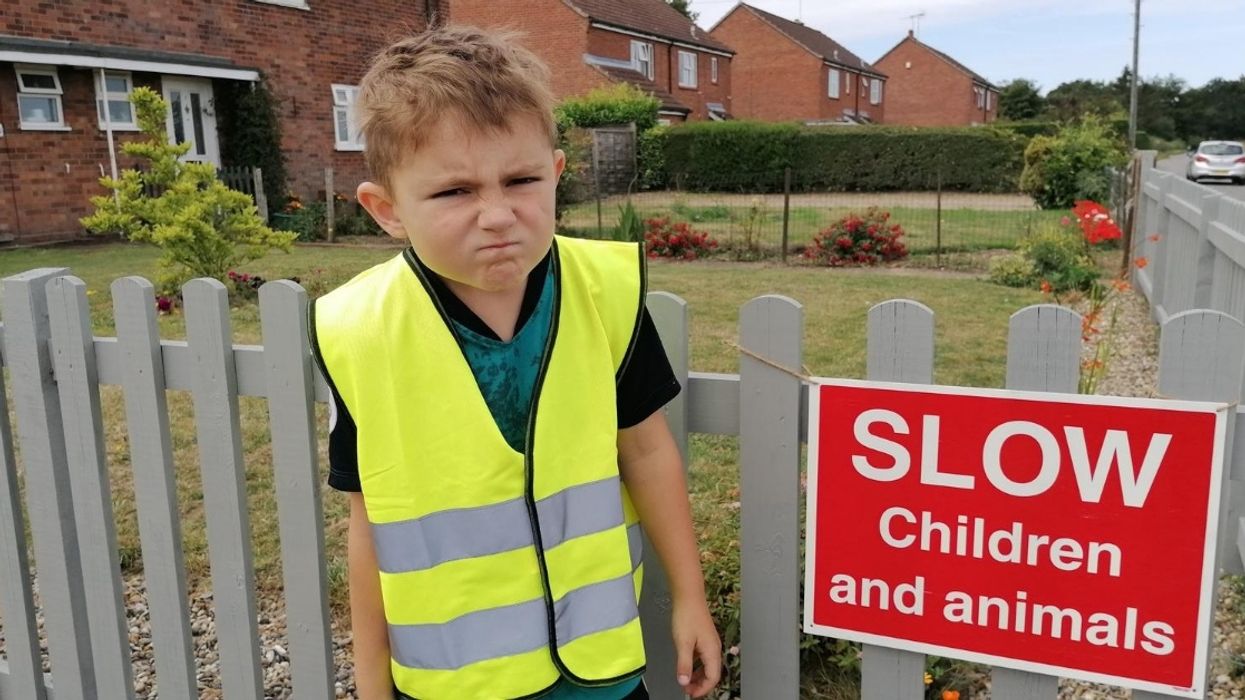 7-Year-Old Boy Polices Speeding Drivers By Giving Them A 'Stern Glare' After A Personal Tragedy