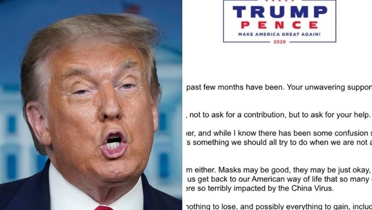 Trump Campaign Dragged for Half-Hearted E-Mail from Trump Encouraging Mask Use Saying 'I Don't Love Wearing Them Either'