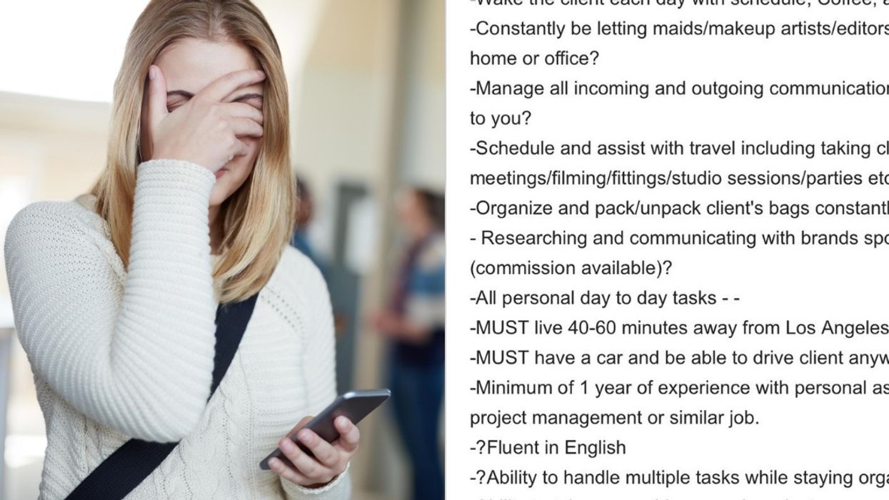 Anonymous Celebrity Influencer Posts The Most Outrageously Demanding Ad For 'Part Time' Assistant Job