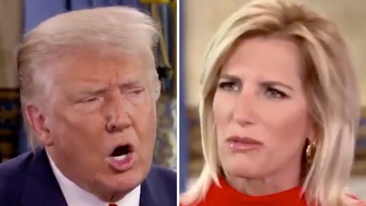 Trump Tried to Claim People 'in the Dark Shadows' Control Biden and Even Laura Ingraham Wasn't Having It