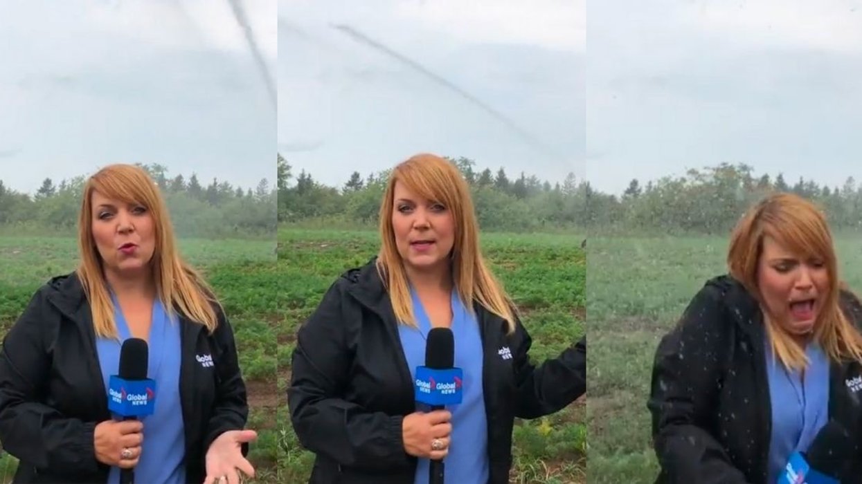 Reporter Gets A Hilariously Wet Surprise After Not Realizing She's In The Direct Path Of A Sprinkler